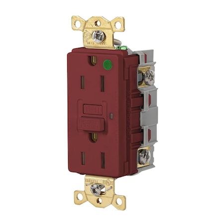Bryant GFCI Receptacle 15A 125VAC COMM HG GFR RED GFR82R